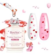 Beetles Glitter Top Coat Gel 15ml - Christmas Hema Free Heart Shine No Wipe Top Coat Long-Lasting...