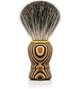 KIKC Hand Crafted Pure Badger Shaving Brush for Wet Shave, Soft Bristle, Art Annual Ring Wood Han...