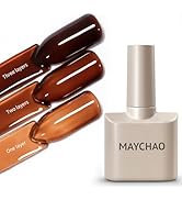 MAYCHAO 15ML Jelly Sheer Tortoise Gel Nail Polish 1Pc Transparent Hot Cocoa Amber Gel Polish Soak...