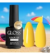 GLOSS Gel Nail Polish | Canary Yellow 15 ml 1 pcs - HEMA Free Nail Polish, Yellow Soak Off UV LED...