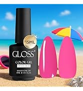 GLOSS Gel Nail Polish | Crazy Pink 15ml 1 pcs - HEMA Free Gel Polish, Pink Soak Off UV LED Gel Po...