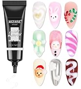 MIZHSE 3D Nail Gel, White Sculpting Gel for Nail Art 15g Pudding Carving Solid Nail Glue Gel 3D M...