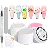 MIZHSE Solid Builder Gel for nails, 3 Colors Sculpture Nail Extension Gel for Nails, Clear White ...