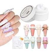 MIZHSE Solid Builder Gel, White Sculpture Solid Gel Nail Extension Gel for Nail, Non-sticky Hand ...