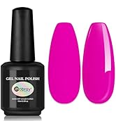 Mobray Gel Nail Polish Hot Pink Gel Polish 15ml Pink Color Gel 0.5oz Soak off U V LED Gel Nail Va...