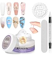 MIZHSE White Solid Builder Gel for Nails, 60g 3D Gel Nail Art Sculpture Gel Non-Sticky Carving Na...