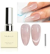 Mobray Gel Nail Polish, Nude Pink Glitter Cat Eye Gel Polish 15ml UV Moonlight Cats Eye Nail Poli...