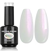 Mobray Gel Nail Polish, Iridescent Gel Polish 15ml 0.5oz Pink White Pearl Nail Polish Gel, UV Lon...
