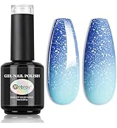 Mobray Gel Nail Polish, Baby Blue Glitter Gel Polish 15ml 0.5oz Color Changing Nail Polish Gel, U...