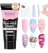 MIZHSE Solid Builder Gel, 2.1oz/60g Pink Nail Gel Builder Gel for Nails 3D Nail Gel Non-sticky Si...