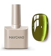 MAYCHAO 15ML Cat Eye Gel Nail Polish 1Pc Aurora Green Gel Polish with Magnet Soak off Holographic...