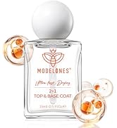modelones 3-in-One Top Coat and Base Coat Nail Polish, Nail Strengthener, 15 Ml Clear Nail Polish...
