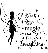 SUPERDANT Elf Girl Wall Stickers Black Girl Fairy Wall Decor Magic That On Everything Vinyl Lette...