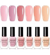 GELLEN Nude Nail Polish, Quick Air Dry Natural Traditional Regular Nail Polish 6 Colors Set for A...
