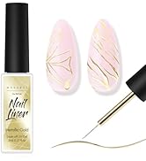 Makartt Metallic Gold Gel Liner Nail Polish: 3D Mirror Chrome Effect with Built in Thin Brush Soa...