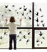 SUPERDANT Flying Swallows Wall Stickers Swallow Vinyl Wall Decals Living Room Art Wall Black Bird...