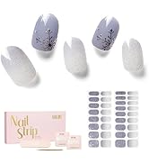NAILOG Semi Cured Gel Nail Strips - 34 pcs Salon-Quality Winter Nail Wraps with Soft Gel Finish (...