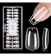 Gellen Short Coffin Nail Tips - 504cs Half Matte Soft Gel Nail Tips Acrylic Pre-shaped Nails Full...