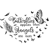 SUPERDANT Butterfly Angel Wings Wall Decals Wall Stickers Inspirational Quotes Mural Black Motiva...