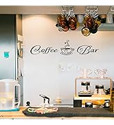 SUPERDANT Coffee Wall Stickers Vintage Coffee Bar Decor Coffee Cup Vinyl Wall Decal Cafe Glass Do...