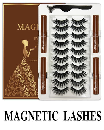 Magnetic Eyelashes with Eyeliner, Cat-Eye Magnetic Lashes Kit with Applicator,