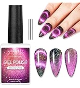 Makartt Black Hole Cat Eye Gel Nail Polish: Sparkly Glitter Gels Effect with Magnet Stick, Soak O...