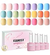 FZANEST Hema Free Gel Nail Polish Set,12 * 7.5ml Spring Summer Macaron Candy Colors UV Gel Polish...