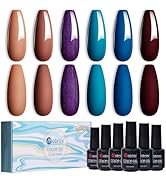 Mobray Gel Nail Polish Set, Nail Gel Polish Kit Soak Off DIY Nail Art Manicure LED Needed for Wom...