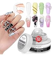 MIZHSE 30g Clear Solid Builder Gel For Nails, Hard Gel for Nails Non-Sticky Nail Extension Builde...