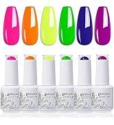 Arte Clavo Neon Gel Nail Polish Set,Bright Colors Hot Pink Green Navy Blue Purple Orange Yellow G...