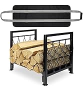 MYFIREPLACEDIRECT Firewood Rack with Log Bag Fireplace Log Holder Indoor Outdoor Wood Storage Log...