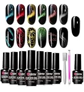 Mobray Gel Nail Polish Set, Cateye Gel Nail Polish Set 3D Cat eye Magnetic Nail Gel Polish Kit So...