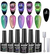 MIZHSE 9D Cat Eye Gel Nail Polish Magnetic Cat Eye Gel Nail Polish Magnetic Gel Nail Polish with ...