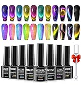 MIZHSE 8 Colors 9D Cat Eye Gel Nail Polish, Upgraded Magnetic Gel Polish Kit with Magnet Stick, G...