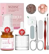 MIZHSE Cuticle Remover and Oil Kit - 90ml Cuticle Care Kit with Cuticle Remover Cream & Cuticle O...