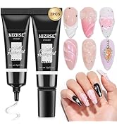 MIZHSE 3D Nail Gel,2 Pcs Clear 3D Gel Nail Art Sculpting Gel for Nail Art, No Wipe Molding Gel fo...
