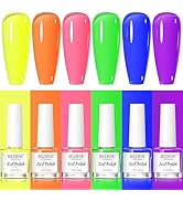 MIZHSE Neon Nail Polish: Summer Colors Finger Nail Polish Set Quick Dry Nail Polish 0.25oz Fluore...