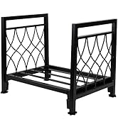 Firewood Rack Indoor Fireplace Log Holder Outdoor Wood Storage Log Rack Decorative Heavy Duty Ste...