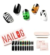 NAILOG Semi Cured Gel Nail Strips (20 Extra Long Polish Stickers/Wraps) | Glossy & Long Lasting S...