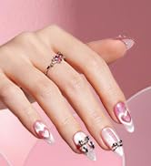 Beetles 30 Pcs Gel Nail Kit Valentine's Day Gel Nail Polish Kit with U V Light -6 Colors Red Cat ...