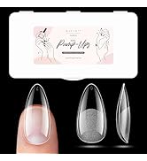 Makartt Almond Nail Tips: 500pcs Medium Pre-buffed Full Cover Clear Press on Nails 10 Sizes Soak ...