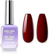 Gellen Gel Nail Polish, 18ml Burgundy Red Gel Polish Soak Off UV LED Nail Gel Polish Christmas Na...