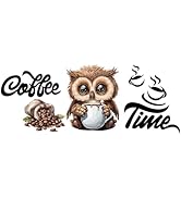 SUPERDANT Wall Stickers Coffee Time Decals Removable Self Adhesive Wallpapers Black Words Vinyl A...