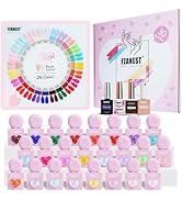 FZANEST Hema-free Gel Nail Polish Set, 30Pcs 10ml TPO-free Nude Pink Red Blue Green Yellow All Se...