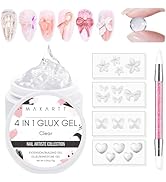 Makartt Solid Gel Builder Mini Kit for 3D Gel Nail Art - 15ML 4 in 1 Nail Extension Gel, 4pcs Sil...
