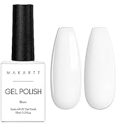 Makartt White Gel Nail Polish 15ml, Soak Off Blanc Gel for UV LED Light, DIY Nail Art, Manicure D...