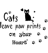 SUPERDANT Cats Wall Decor Black Cat Wall Stickers Cats Leave Paw Prints on Your Hearts Stickers C...