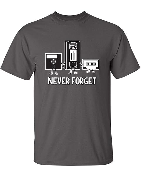 Never Forget Mens Cassette Tape VHS Music Old School Mens Retro Funny T Shirt