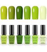 Gellen Green Nail Polish Non Gel, Fast Air Drying Traditional Regular Green Nail Polish Spring Su...