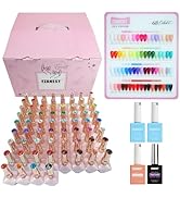 FZANEST HEMA-Free Gel Nail Polish Set, Tpo-free 72pcs 12ML High Shine Top Coat Base Builder Gel W...